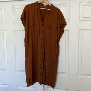Linen blend tunic dress